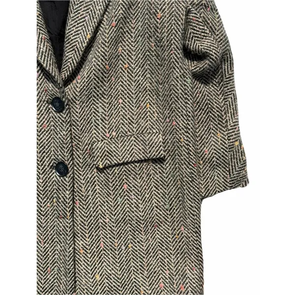 ASTR The Label Keller Coat Women S Herringbone Tan Black Wool Blend Preppy - Image 8
