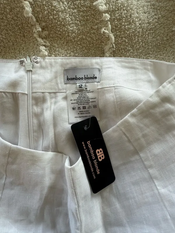 Bamboo Blonde linen shorts White Size 12 - Image 3