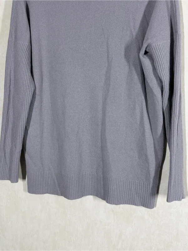Ann Taylor Women’s 100% Cashmere Pullover Cardigan Sweater in Gray S - Image 7