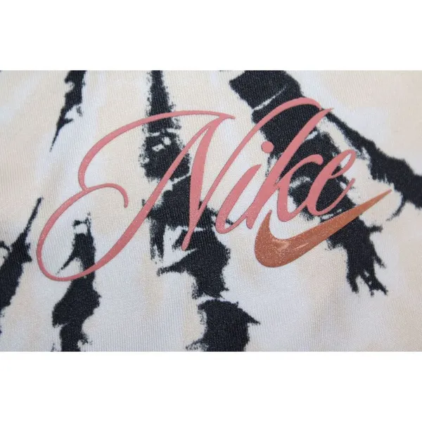 Womens Nike Dri-Fit Cropped Training Tank Top White Cream Black Tie Dye Size S - Image 3