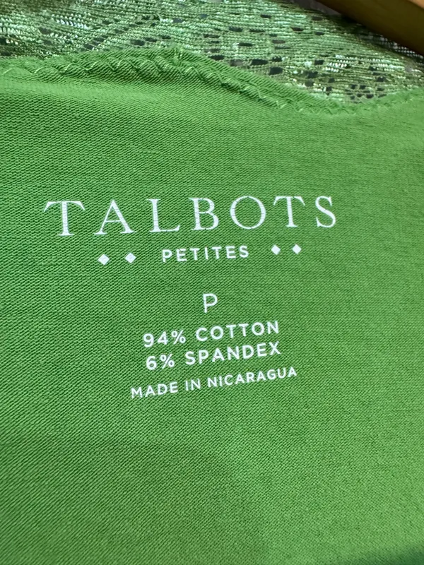 Green Talbots Square Neck Lace Trim Cami Tank Top Size SP EUC - Image 5