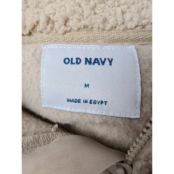 Women's Old Navy Sherpa Fleece Quarter Zip Pullover Cream Size Medium NWT - Image 5