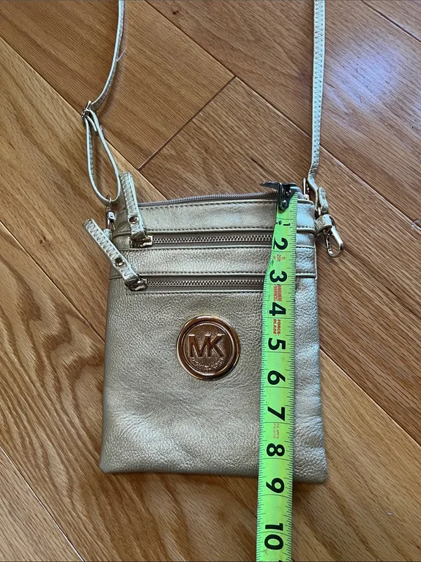 Michael Kors Metallic Gold Crossbody Bag - Image 7