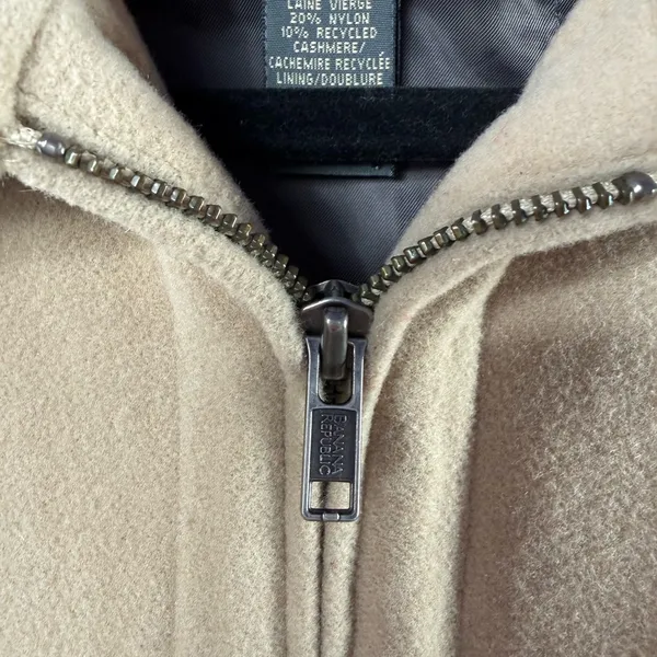 Banana Republic Virgin Wool Cashmere Blend Zip Up Jacket in Light Brown Size‎ XS - Image 4
