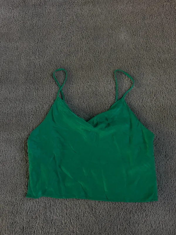 Zara Green Satin Cami Top – Size Small - Image 2