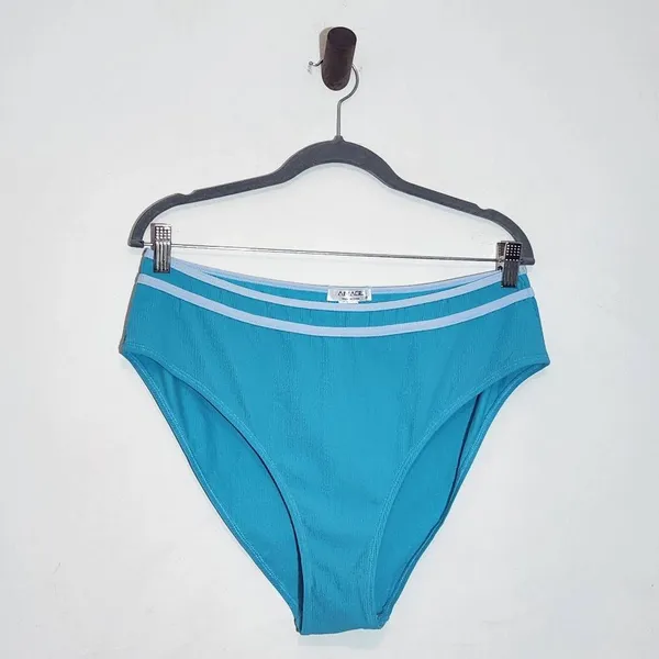 AI'MAGE Blue Bikini with Light Blue Trim and High Waist Bottoms NWT Size 2XL - Image 3