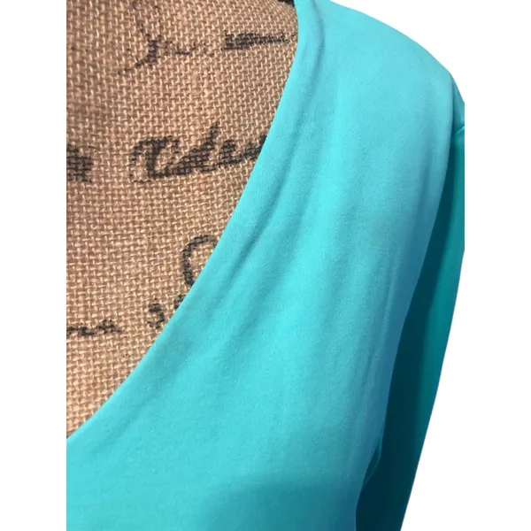 Judyp Dress XL Teal V-Neck 3/4 Sleeve - Image 3
