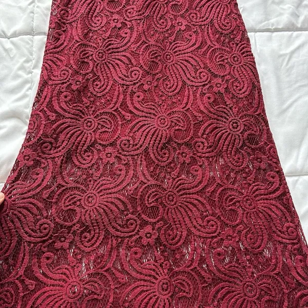 Enfocus Studio Womens 8 Burgundy Lace Maxi‎ Dress Sleeveless Elegant Formal Gown - Image 7