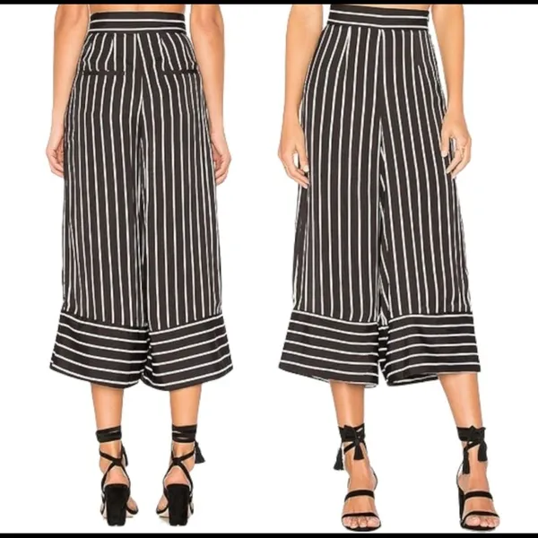 Lovers + Friends- Chica Cropped Stripe culotte Pants - Image 3
