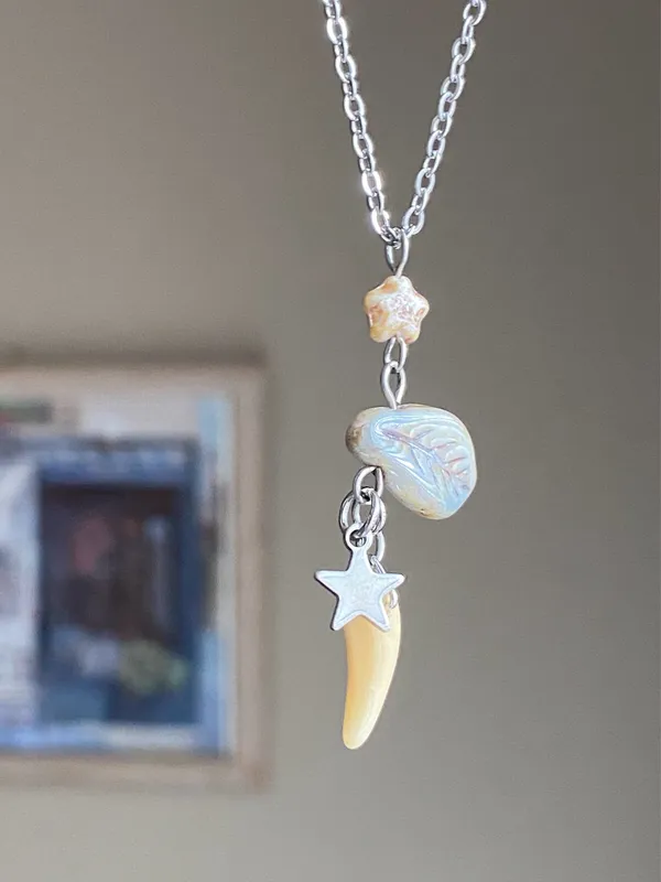 Handmade unique fairy funky Czechs glass beads mix necklace💚🌿 - Image 6