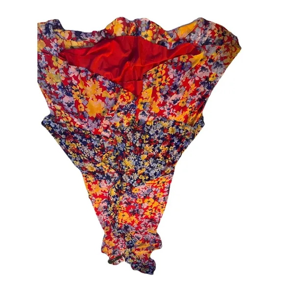 Lulu's Vibrant Asymmetrical Floral Dress S - Image 6
