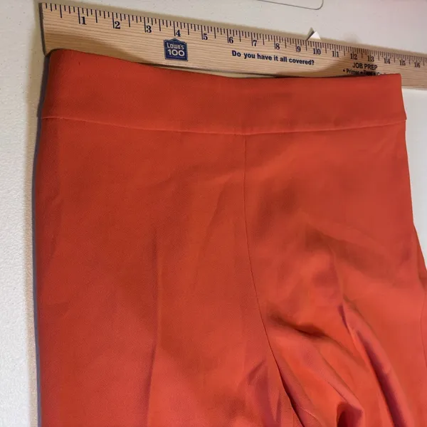 ZARA Orange Wide Leg Pants XS High Rise Flowy Polyester Casual Chic Women Capsul - Image 5