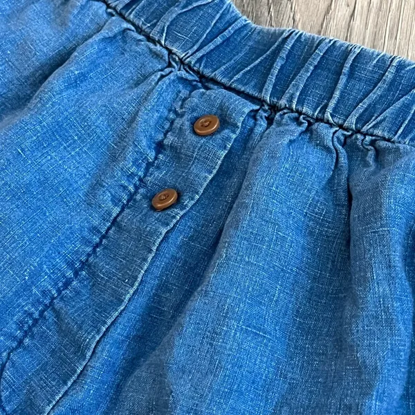 Women’s Lounge Linen Boxer Shorts *flaw | Blue | XL - Image 4