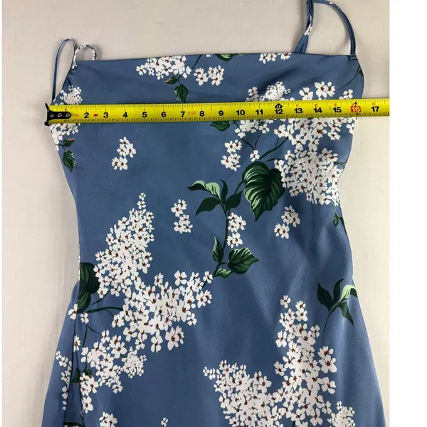 Keepsake The Label Blue Hydrangea Midi Slip Dress Size L - Image 10