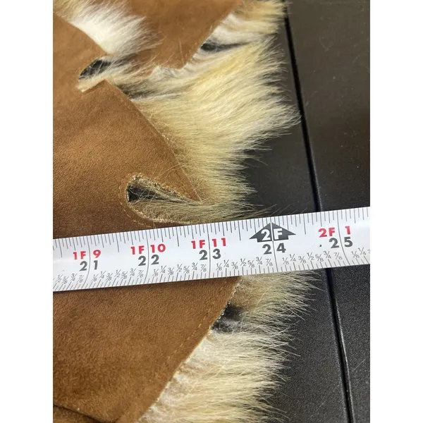 Loft Y2K Mechant Vegan Fur Suede Coat Brown Short Length Mob Wife Penny Lane M - Image 6