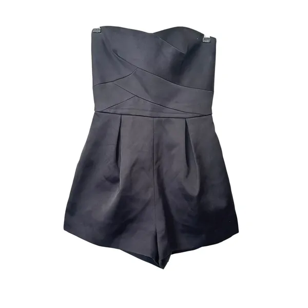 KEEPSAKE Pleated Sleeveless Romper Black X - Image 2