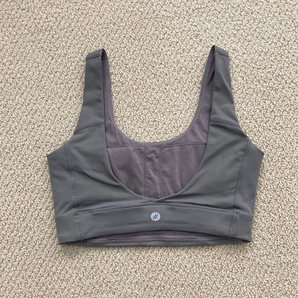 Paragon Fitwear Cristina Capron Sports Bra Low V-Back Sports Bra Grey VEUC - Image 4