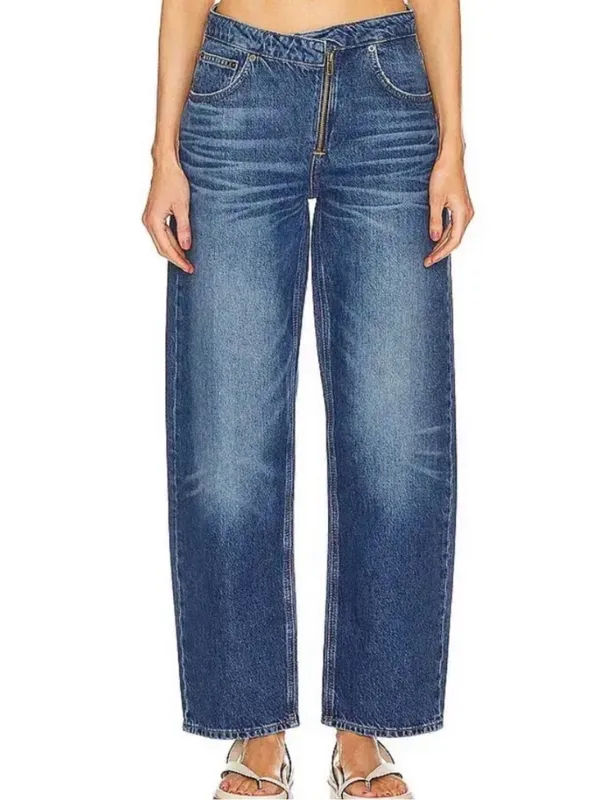 FRAME Angled Zipper Long Barrel Jeans Size: 29 - Image 2
