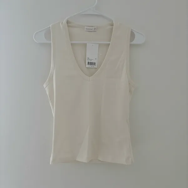 Kookai White/Cream Soho Tank in coconut water - Image 2