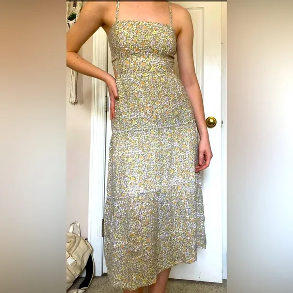 Hollister women’s bohemian sexy maxi floral print dress size Med NWT - Image 3