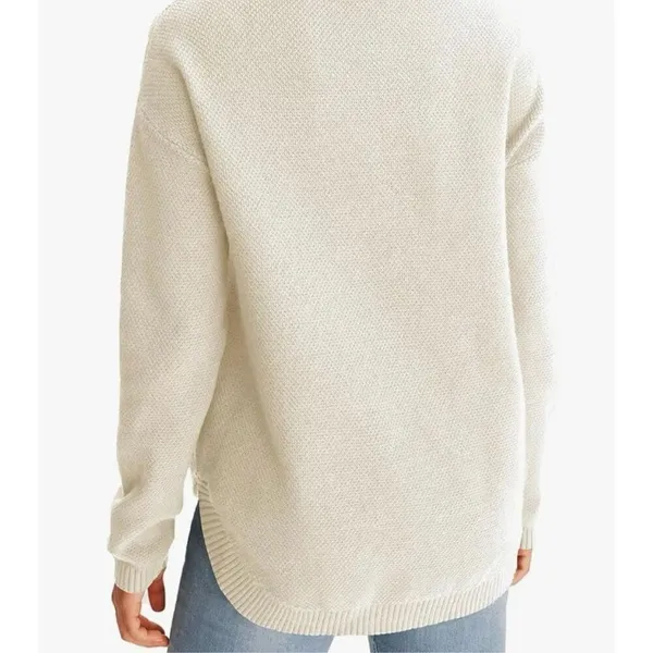 MEROKEETY Women's Long Sleeve Crew Neck sweater Knit Beige Sz M NWT - Image 3