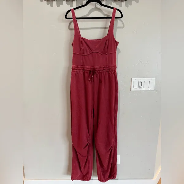 Free People Inbound Onesie crimson red size large NWT - Image 5