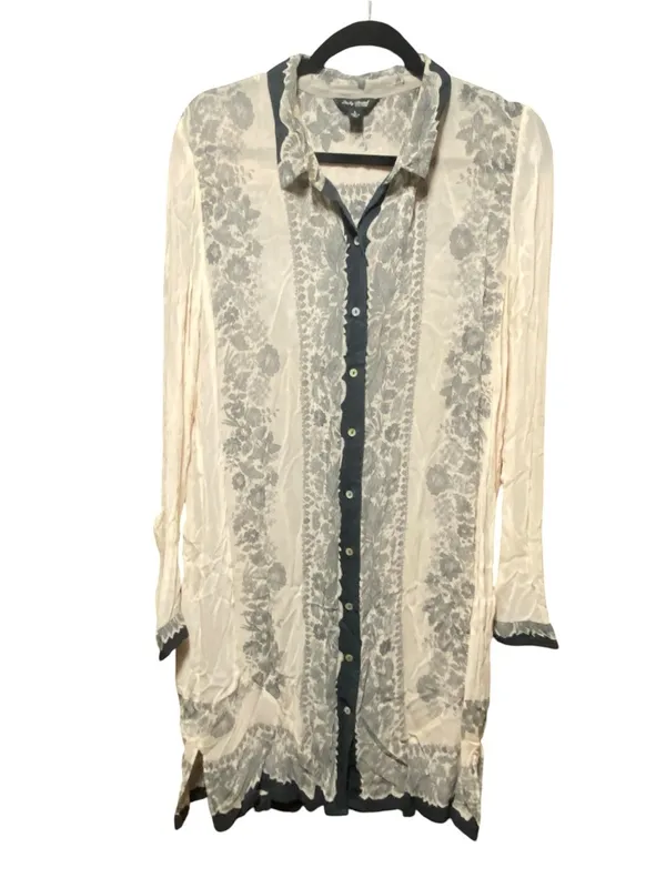 Lucky Brand Chiffon sheer Lace print Kimono Coverup Coastal boho resortwear - Image 9