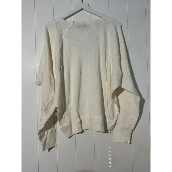 Free People Santa Clara Thermal Henley Womens Medium Alabaster NWT - Image 9