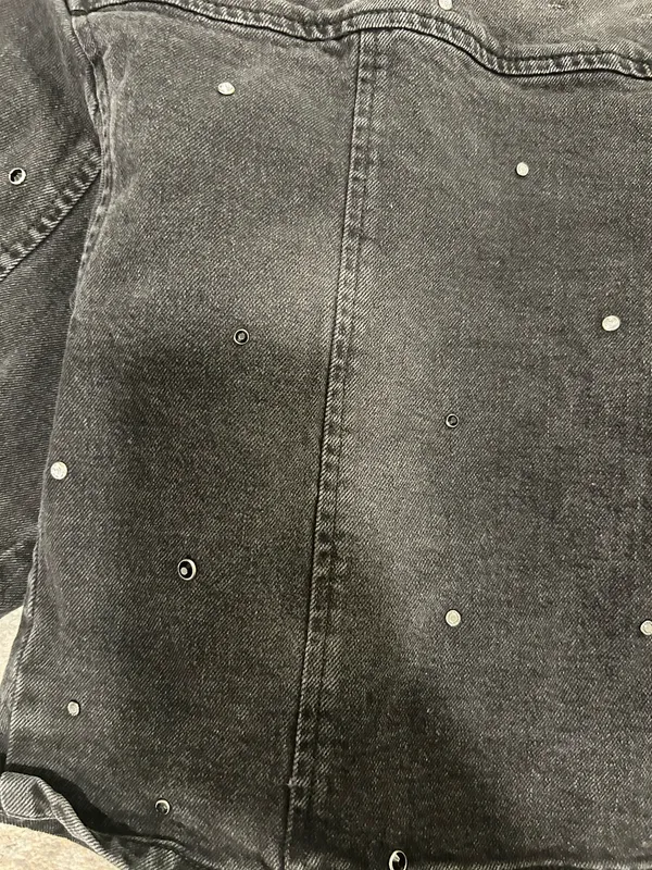 Habitual (Nuuly/Anthropologie) Black Denim Studded Cropped Jacket - Image 4