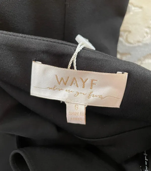 WAYF NWOT The Mina Ruffle Strap Gown In Black - Image 14