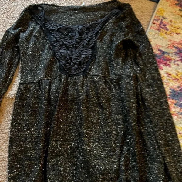 Free people xs black‎ sparkly blouse - Image 2
