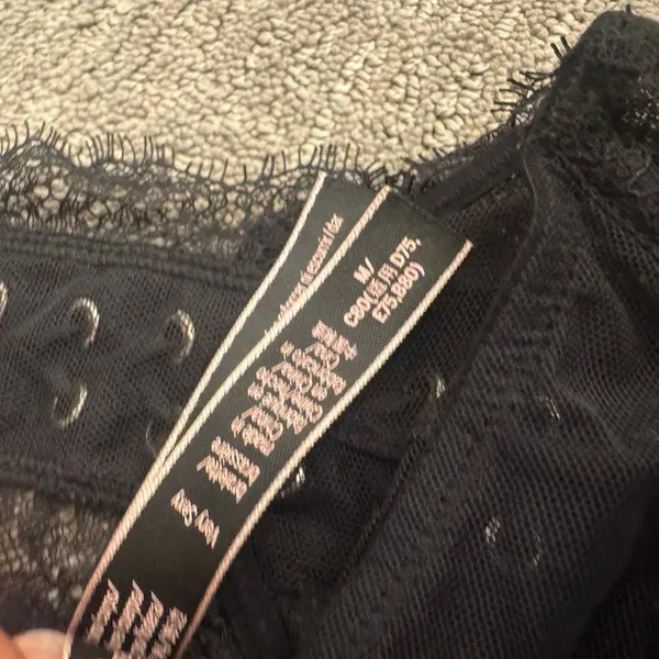 Victoria's Secret Very Sexy Halter Black Lace Up Goth Witchy Bralette Medium - Image 4