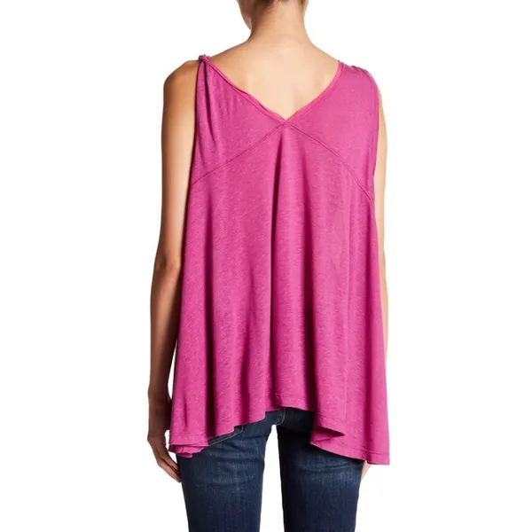Free People New Vibes Tank Top Pink Small S Lightweight Embellished Boho NWT - Image 8