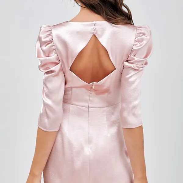 DO+BE Puff Sleeve Silk Dress - Image 2