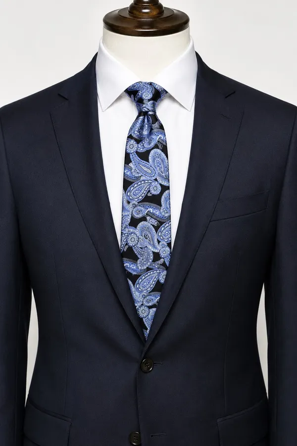 Tie Robert Talbott Nordstrom Best Of Class Silk Blue Abstract 58" 3.75" - Image 3