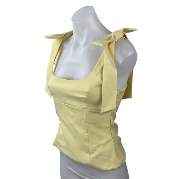 Zara Women's Yellow Knot Bot Strap Sleeveless Cami Camisole Tank Top Size XS - Image 2