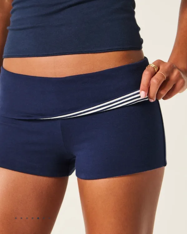 Hollister Callie Reversible Knit Shortie Shorts - Navy - Image 3