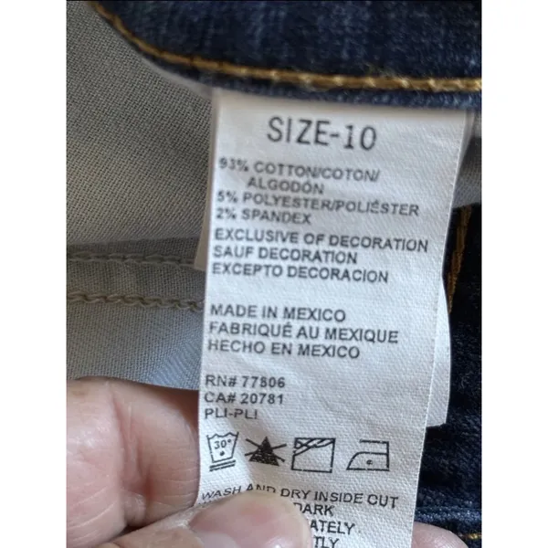 Y2k Tommy Hilfiger‎ Womens Straight Leg Jeans Dark Wash Blue Denim Sz 10 Stretch - Image 5