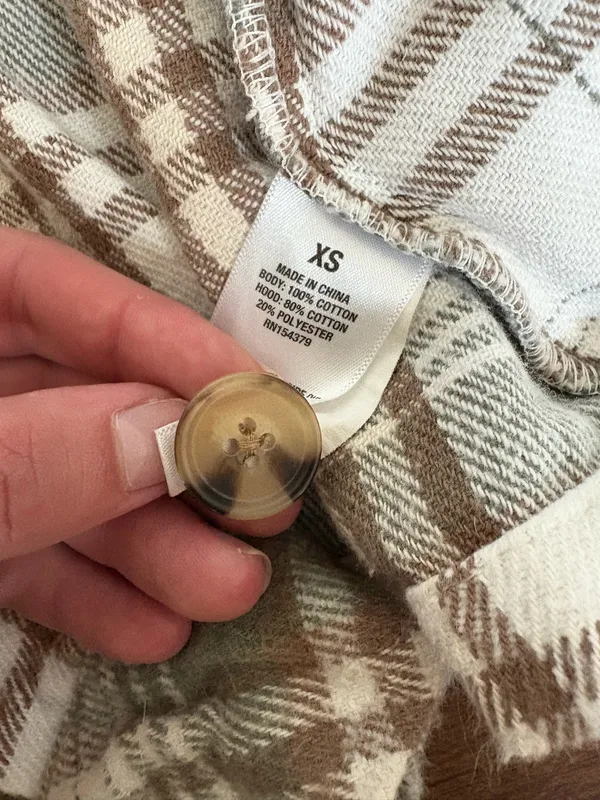 Aeropostale Crop Flannel Hoodie - Image 3