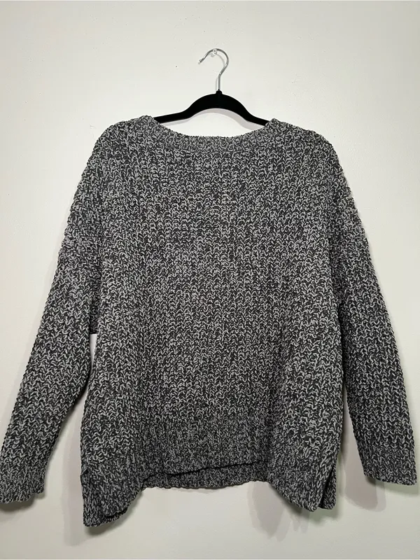 American Eagle Outfitters Gray Marled Crewneck Sweater - Image 3