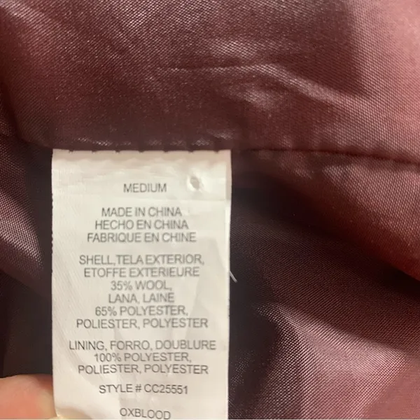 Thread & Supply Double Breasted Oxblood Peacoat Size Medium - Image 13