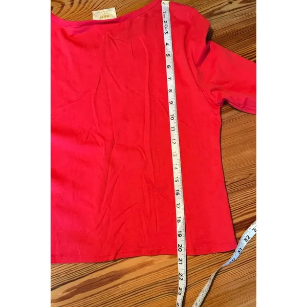 Maeve by Anthropologie Top Cropped Size Large Red Fitted Bell‎ Sleeve Party Boho - Image 9
