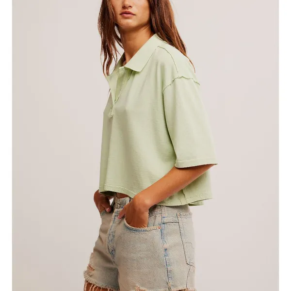 Free People Light Green Short Sleeve Tee - Image 3