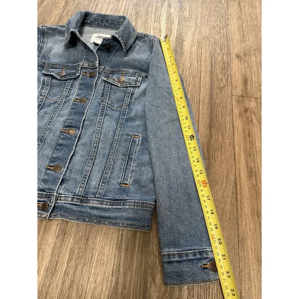 Old Navy Jean Jacket Womens Size Small‎ Blue Denim Button VTG Y2K - Image 7