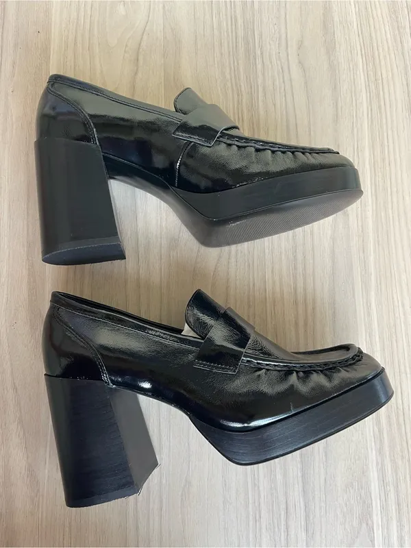 Steve Madden Black Patent Loafers for Women - Image 3