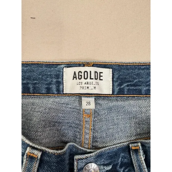 AGOLDE Jeans Jaime High Rise Classic Skinny Distressed Button Fly Size 28 - Image 9