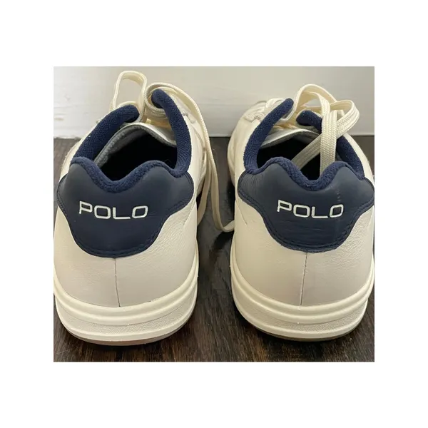 Polo Ralph Lauren Court 100 Sneakers Beige Leather Suede Size 6 Neutral - Image 2