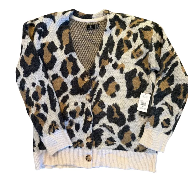 NWT Volcom Wylding Out Animal Print Oversized Knit Cardigan Sweater XS - Image 4