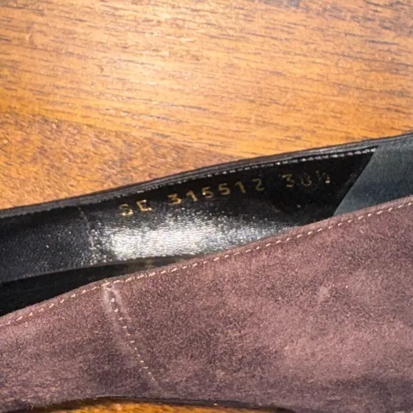 Saint Laurent Brown‎ Suede Tribtoo Pumps - Image 9