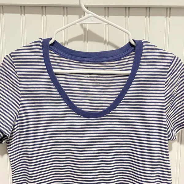 Universal Thread T-Shirt Dress Women S Blue Nautical Striped Cotton Mini Casual - Image 3